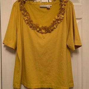 Yellow blouse with flowers